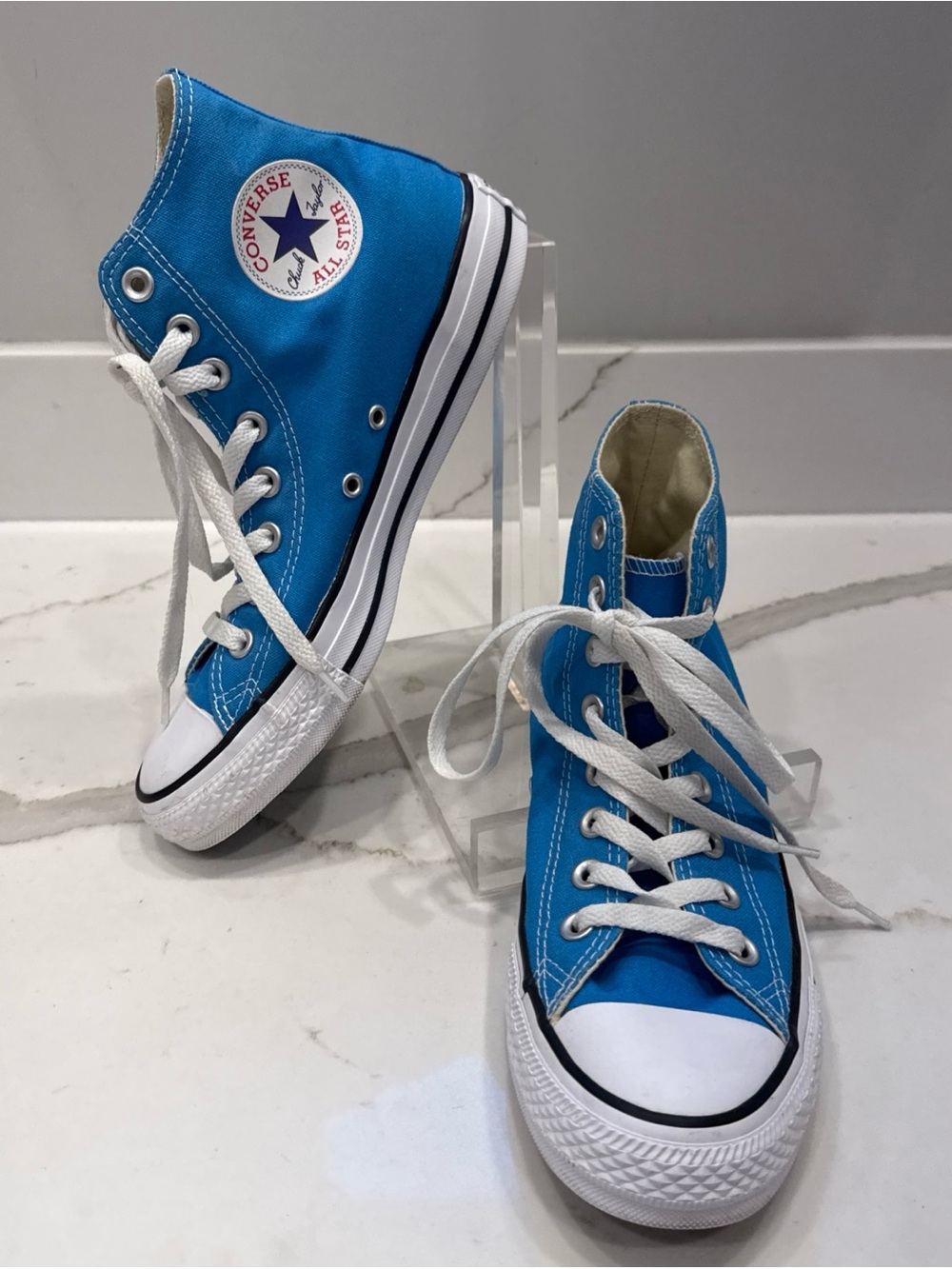 Converse Chuck Taylor All Star Lift Hi Blue Shoes Mens 7 / Womens 9 EUC